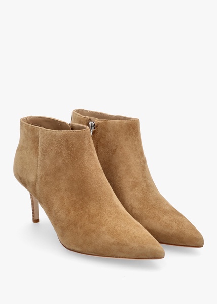 Lizie Camel Suede Heeled Ankle Boots