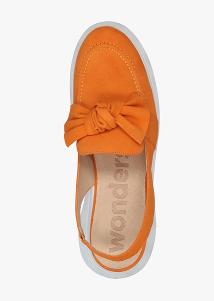 Winger Apricot Suede Knotted Sling Back Moccasins