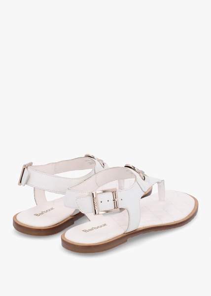 Vivienne White Leather Toe Post Sandals