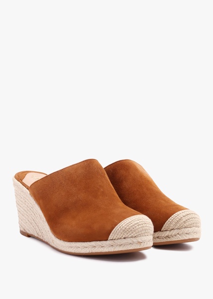 Pennie Brown Suede Blackless Wedge Espadrilles