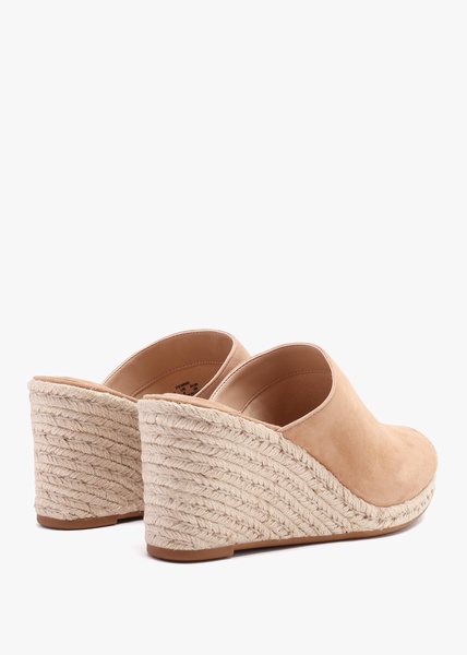 Pennie Camel Suede Blackless Wedge Espadrilles