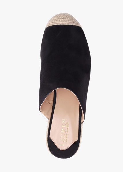 Pennie Black Suede Blackless Wedge Espadrilles