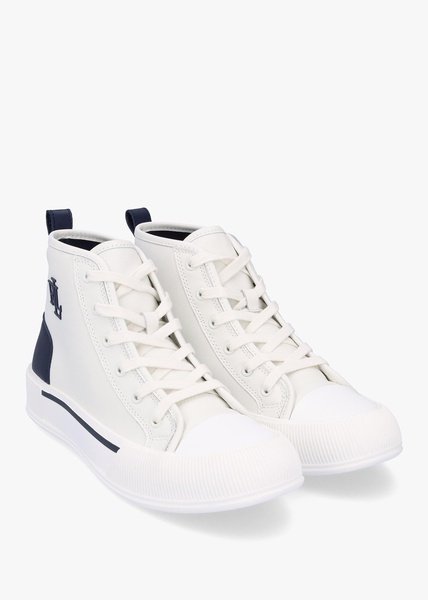 Dakota Logo White Leather High Top Trainers