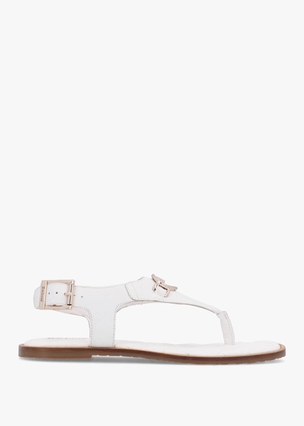 Vivienne White Leather Toe Post Sandals