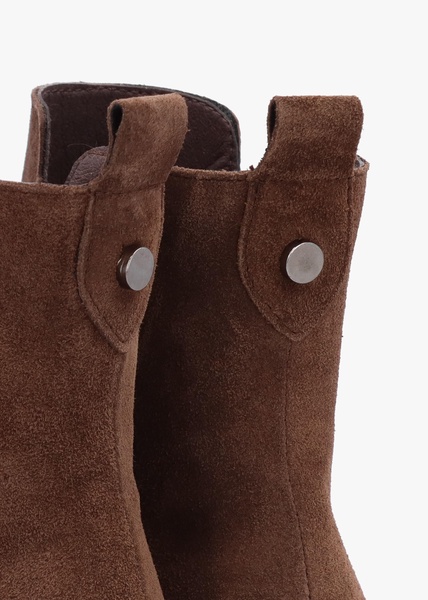 Alpaca Brown Suede Wedge Ankle Boots