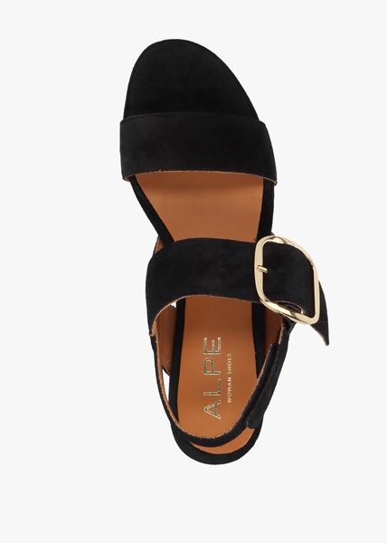 Altona Black Suede Flatform Sandals