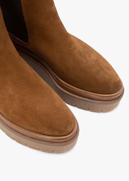 Alpine Tan Suede Tall Chelsea Boots