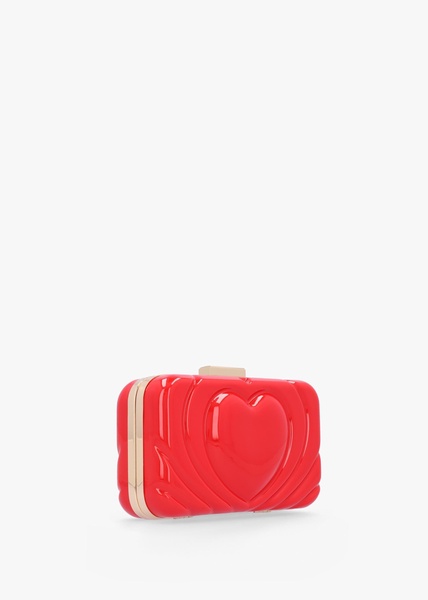 Perspex Heart Rosso Clutch Bag