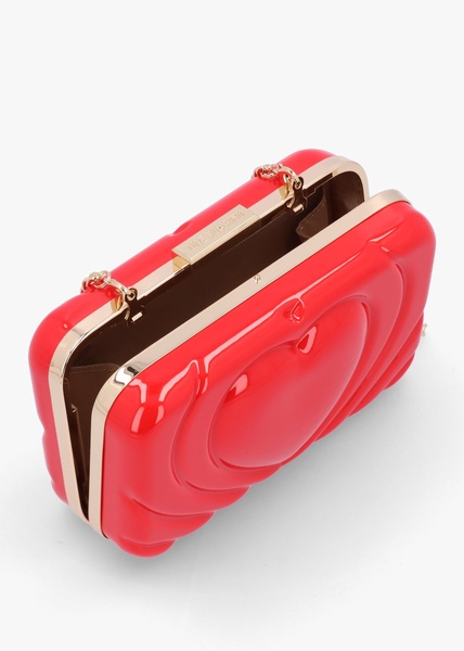 Perspex Heart Rosso Clutch Bag