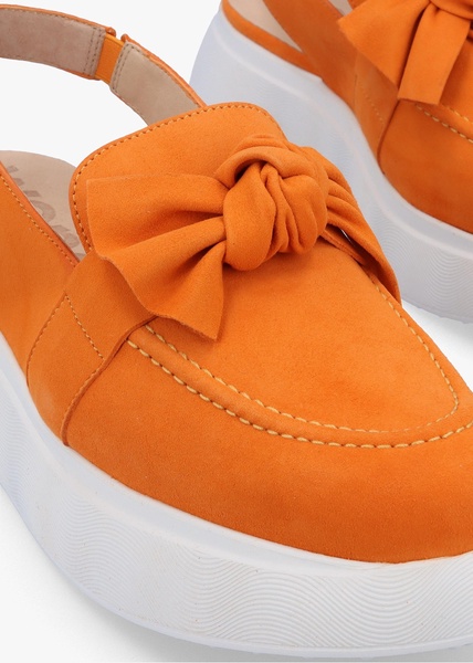 Winger Apricot Suede Knotted Sling Back Moccasins