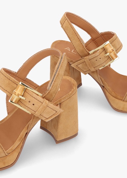 Athens Tan Suede Block Heel Platform Sandals