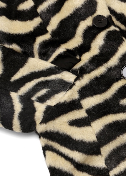 Nora Zebra Print Faux Fur Longline Coat