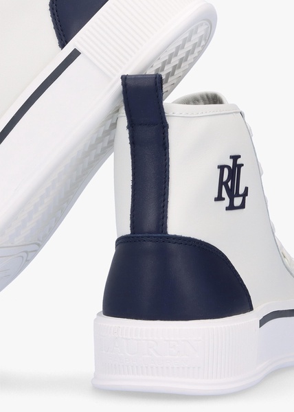 Dakota Logo White Leather High Top Trainers