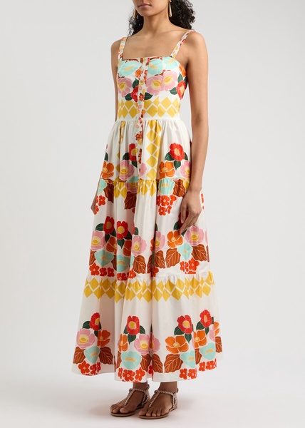 Jimena floral-print cotton maxi dress