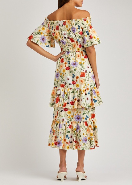 Margarita floral-print cotton maxi dress