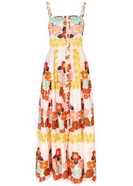 Jimena floral-print cotton maxi dress