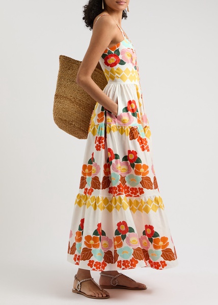 Jimena floral-print cotton maxi dress