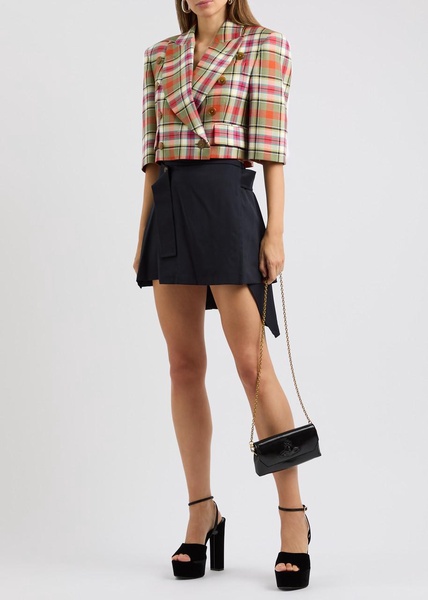 Cut Off tartan cropped wool blazer