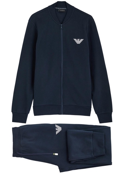 Logo-embroidered jersey tracksuit 