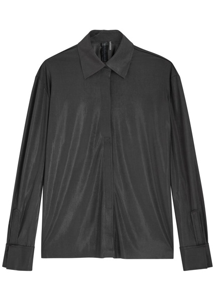 Coated stretch-jersey shirt