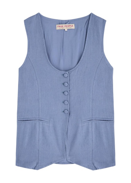 Millie linen-blend waistcoat