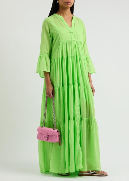 Manousia tiered cotton maxi dress 