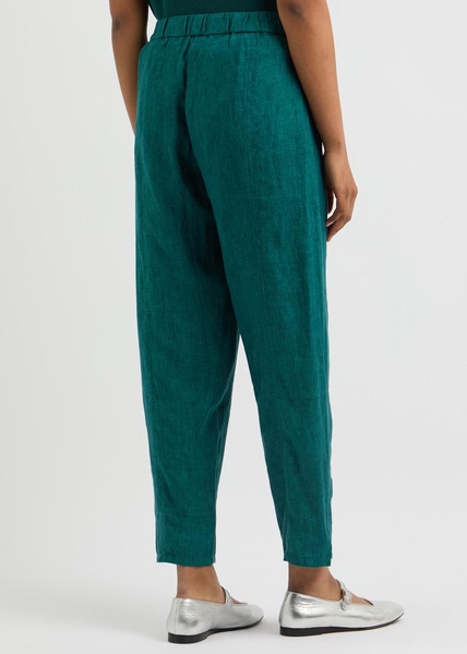 Tapered-leg linen trousers 