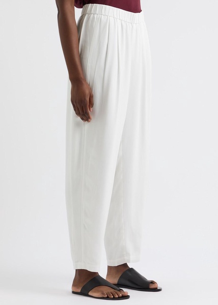 Tapered silk-georgette trousers