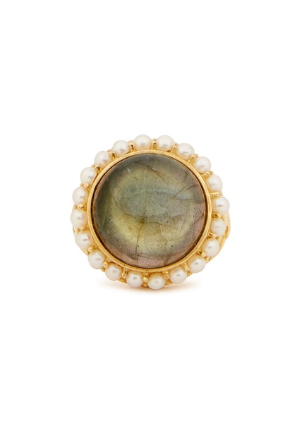 X Harris Reed Labradorite 18kt gold-plated ring