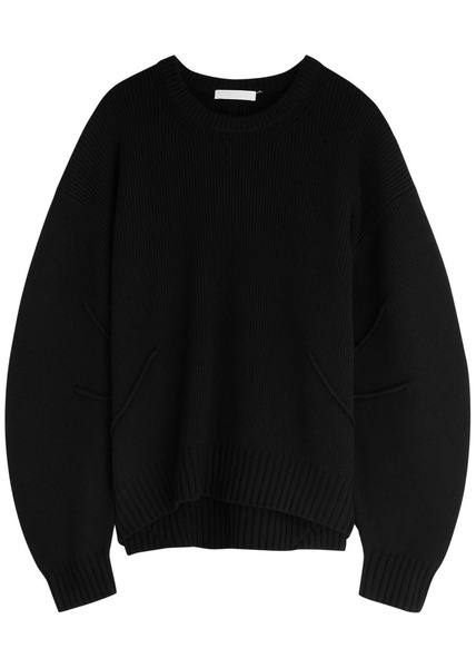 Ribbed wool-blend jumper 