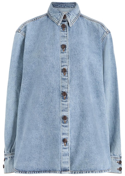 Oversized denim shirt