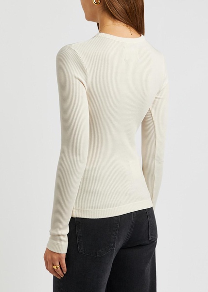 Bina ribbed stretch-jersey top 