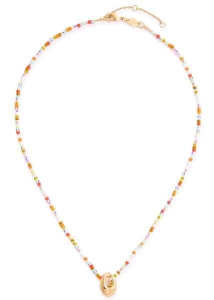 Piccolo 18kt gold-plated beaded necklace