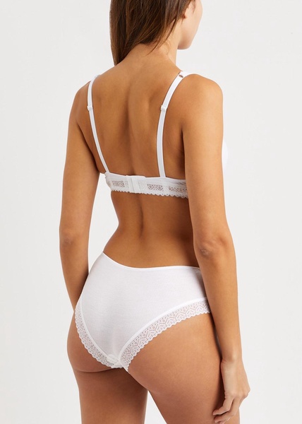 Eugenie ribbed lace-trimmed briefs 