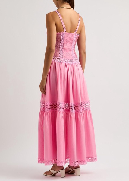 Tiana lace-trimmed cotton-blend maxi dress 