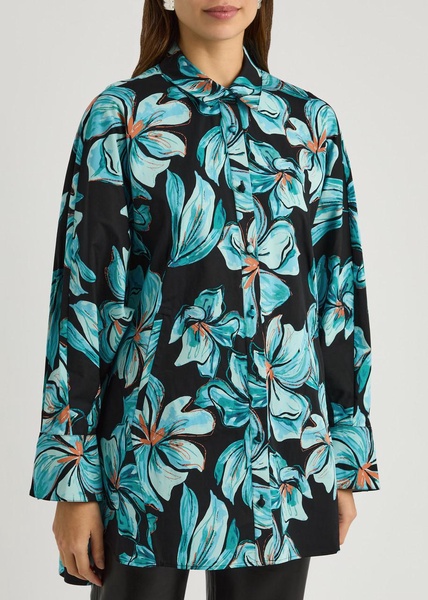 Caleb floral-print stretch-cotton blouse