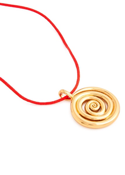 Spiral on a String 18kt gold-plated satin necklace 