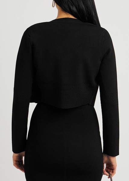 VB Body black stretch-knit cardigan