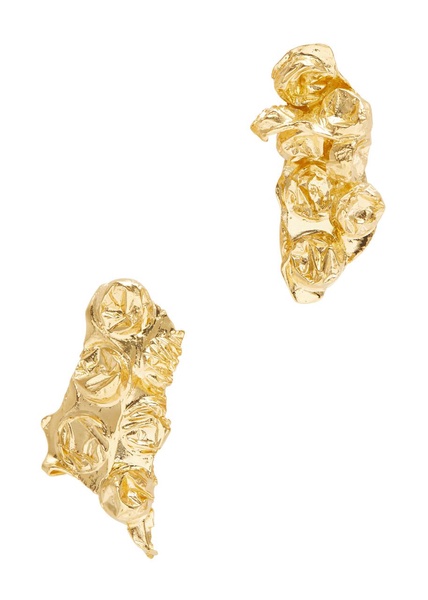 Bubble Wrap 14kt gold vermeil drop earrings 