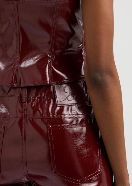 Patent faux leather trousers 