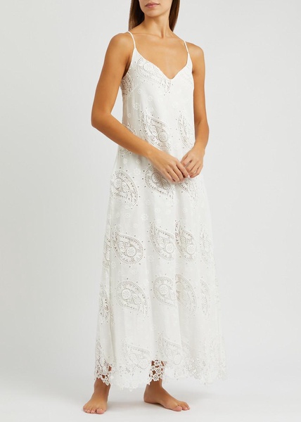 Paisley broderie-anglaise jersey nightdress 