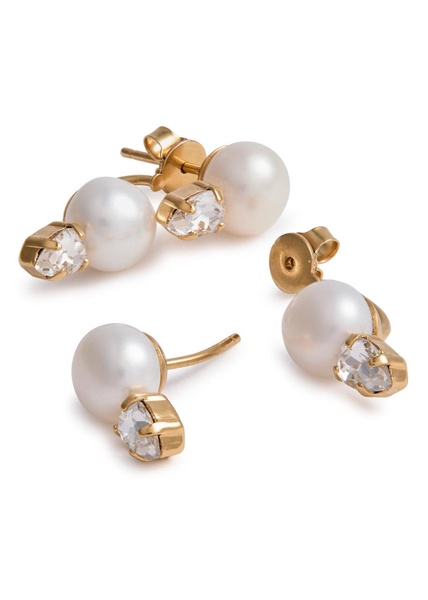 Faux pearl stud earrings