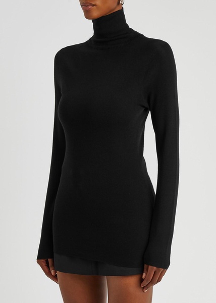 High-neck wool top