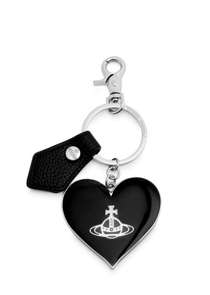 Logo heart silver-plated keyring 