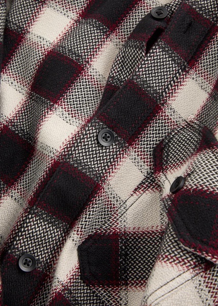 Written checked cotton overshirt