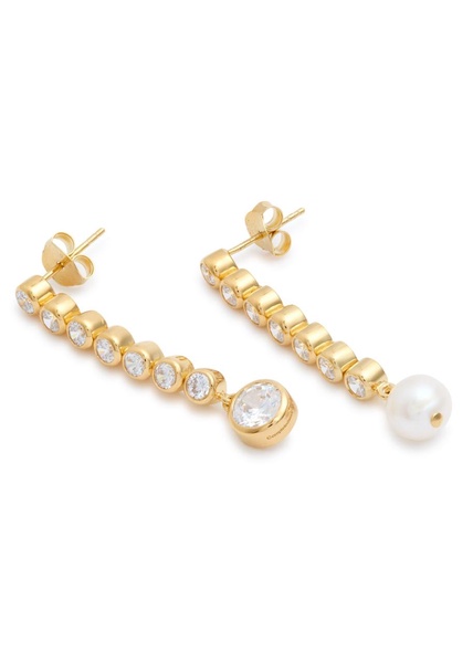 Ascent asymmetric 18kt gold-plated earrings