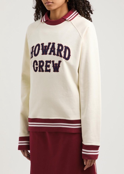 Crew embroidered cotton sweatshirt