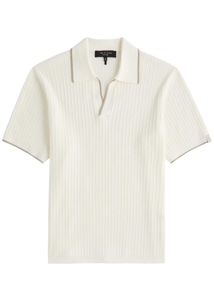 Johnny ribbed cotton-blend polo shirt