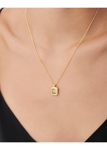 April Birthstone 18kt gold-plated necklace