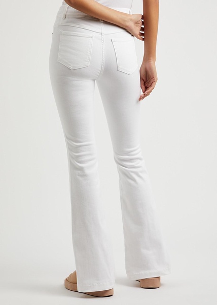 White flared jeans